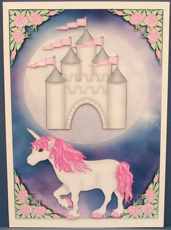 Fairytale Mooncastle & Pink Unicorn by Cheryl French