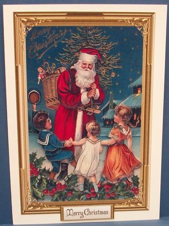 Christmas Time Decoupage Card Front by Cheryl French