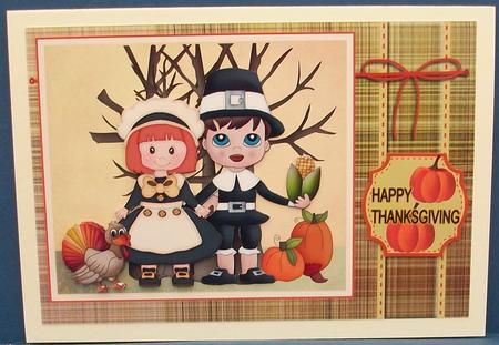 Pilgrim Couple Thanksgiving by Cheryl French