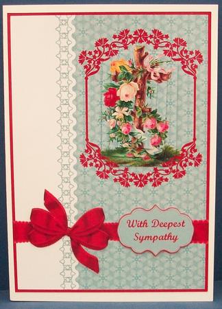 Floral Cross Card Front by Cheryl French