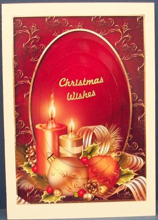 Golden & Red Christmas Oval Pyramid by Cheryl French