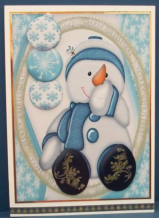 Giggling Snowman - Blue by Cheryl French