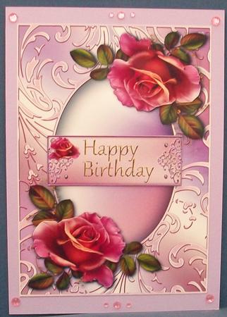 Blended Roses & Shimmering Frame + Greetings Plaques by Cheryl French