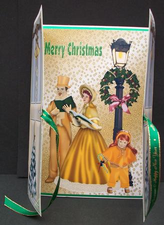 Carol Singers on Gold Star Background Gatefold by Cheryl French