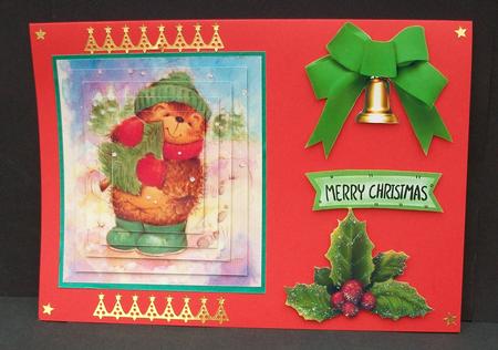 Cute Little Hedgehog with Christmas Tree Pyramid by Cheryl French