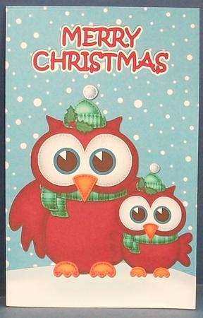Xmas Hoot & Little Hoot Owls Lottery Wallet Card by Cheryl French