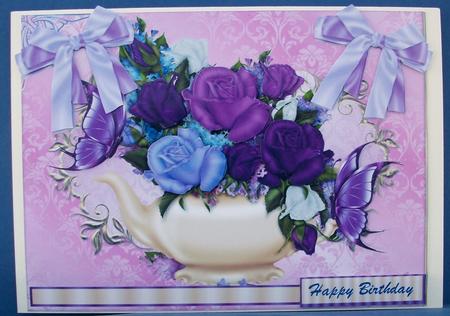 Lilac Roses in a Teapot by Cheryl French
