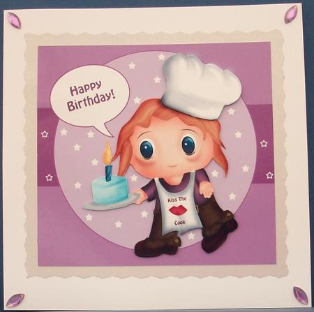 Birthday Chef and Cake by Cheryl French