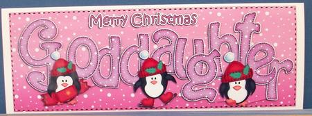 Large Dl Xmas Goddaughter Quick Card 3D Decoupage by Cheryl French