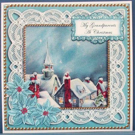 Blue Rooftops My Grandparents 8in Sentiment Topper by Cheryl French