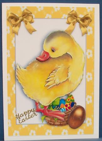 Easter Yellow Chick with Gold Easter Egg by Cheryl French