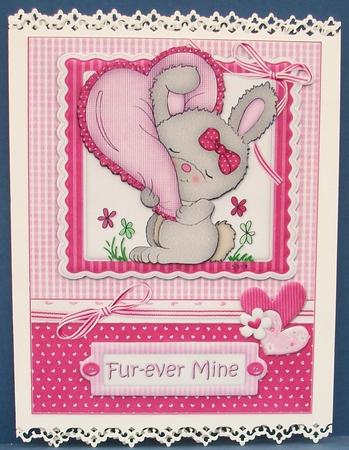 Fur-ever Mine Bunny Valentine Quick Card by Cheryl French