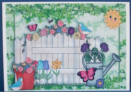 In the Flower Garden with Birds and Butterflies by Cheryl French