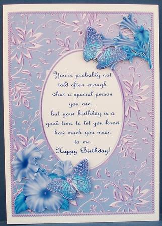 Blue Birthday Butterflies with Poem 1 by Cheryl French