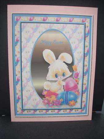 Baby Rabbit with Easter Eggs by Cheryl French