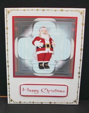 Scroll Frame Santa Pyramid by Cheryl French