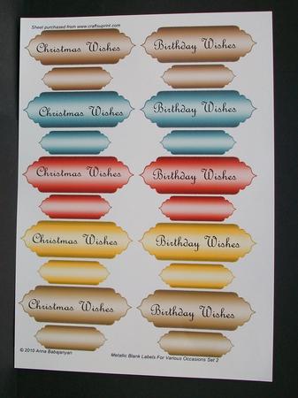 Metallic Blank Labels for Various Occasions Set 1 by Cheryl French