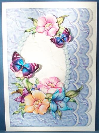 Flowers on a Pearlframe, Blue by Cheryl French