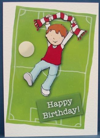 Football Supporter Happy Birthday Quick Card (arsenal) by Cheryl French