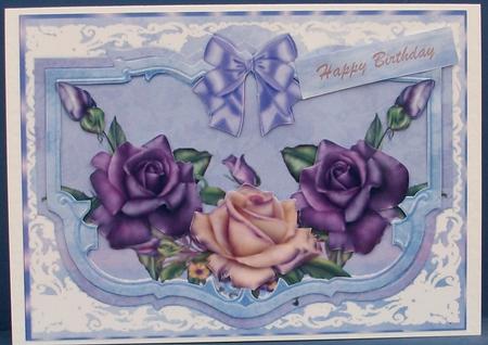 Lovely Lilac Roses on a Envelope Card by Cheryl French