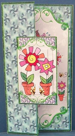 Gardening Girl Dl No Hole Foldback Card by Cheryl French