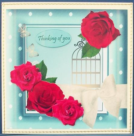 Thinking of You Green with Red Roses by Cheryl French