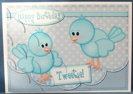 A5 Little Birdie Felties Scallop Corner Side Stacker by Cheryl French