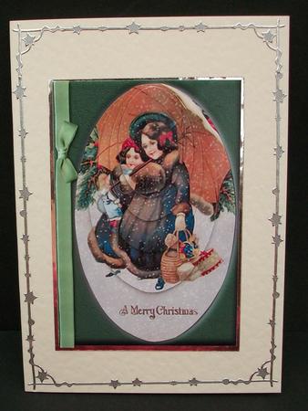 Christmas Shopping Vintage Off-set Pyramid by Cheryl French