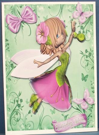 Lovely Pink & Green Fairy by Cheryl French