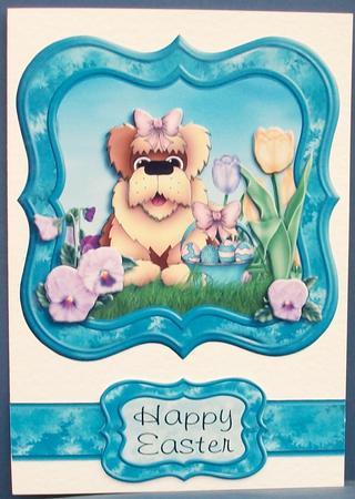 Happy Easter Spring Dog by Cheryl French