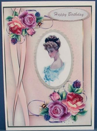 Beautiful Elegant Lady in Oval Frame by Cheryl French