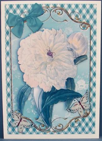 Cream Vintage Flowers and Butterflies with Gingham by Cheryl French