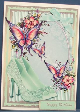 Beautiful Butterflys and Mint Green Shoes by Cheryl French
