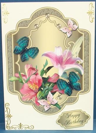 Layered Shaped Topper with Flowers & Butterflies 1 by Cheryl French