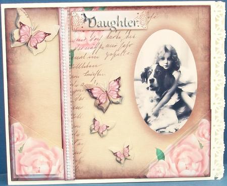 Photo Book Cover Card Topper with Pyramid Layer Decoupage by Cheryl French