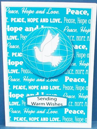 Peace, Hope and Love (blue) by Cheryl French