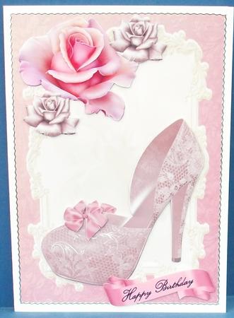 Lovely Peach Shoe & Roses by Cheryl French