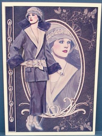 Art Deco Walking Suit Fashion Reflections Decoupage by Cheryl French