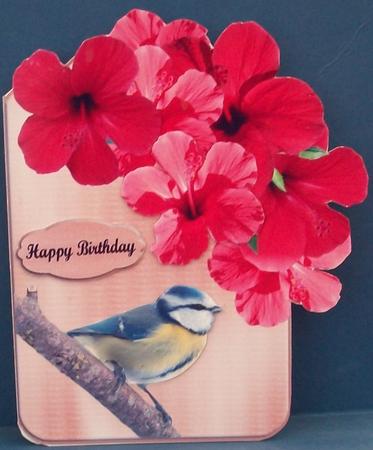 Exotic Flower Over the Edge Cut & Fold Card & Decoupage by Cheryl French