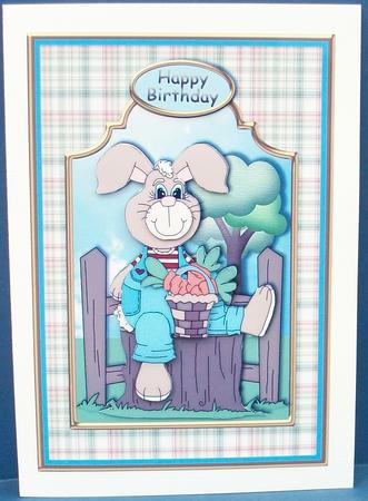 Benny Bunny Card Front by Cheryl French