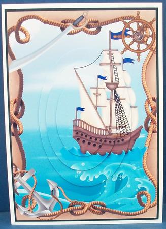 Pirates Ship Oval Pyramid by Cheryl French