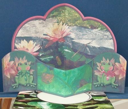 Water Lily Garden Pop Out Card & Envelope by Cheryl French
