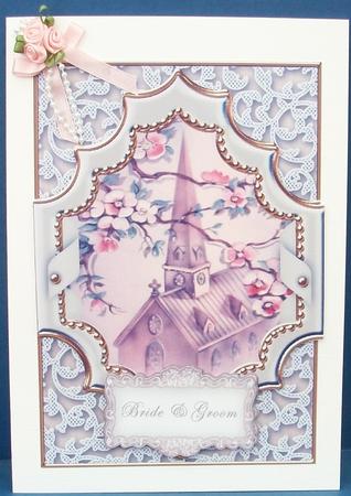 Cream Blossom Church Bride & Groom 7x5 Step by Step by Cheryl French