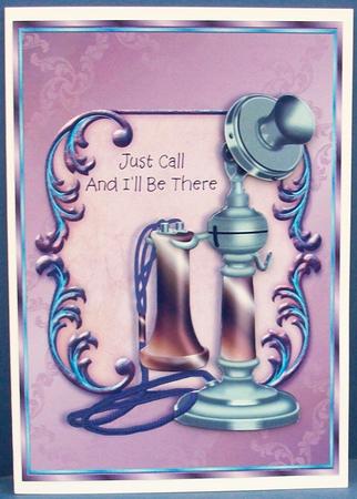 Just Call and I'll Be There Vintage Telephone Card Front by Cheryl French
