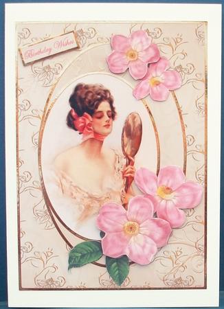 Looking in the Mirror Card Front with Decoupage by Cheryl French