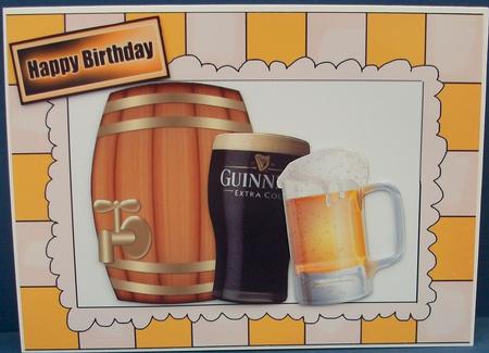 Beer Keg with Pints of Beer by Cheryl French