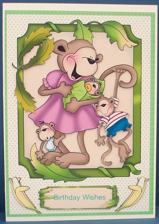 The Monkey Family Hanging Around by Cheryl French