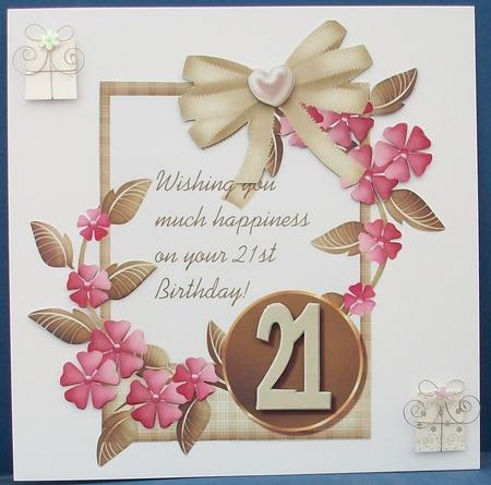 Floral 21st Birthday Topper 2 by Cheryl French