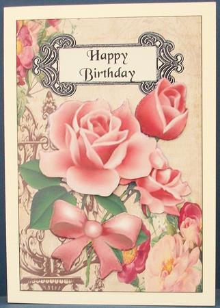 Peach Rose Birthday/mother's Day Card by Cheryl French