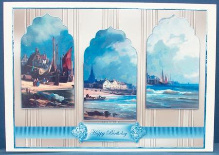 Vintage Fishing Village Panel Card by Cheryl French